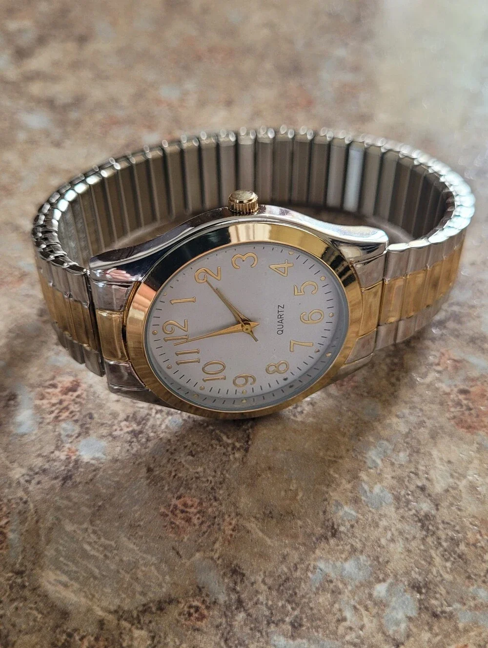 George Quartz Two-Tone Stainless Steel Watch with Expansion Band